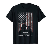 Load image into Gallery viewer, Veteran Shirt Honor the Fallen Thank the Living USA Flag