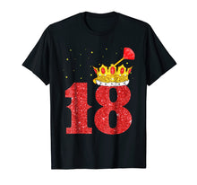 Load image into Gallery viewer, 18th Birthday Boy Gold Crown 18 Years old T-Shirt Gifts