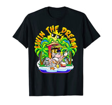 Load image into Gallery viewer, Living the Dream T Shirt Beach Parrot Sun Palm Trees