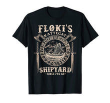 Load image into Gallery viewer, Flokis Shipyard Kattegat Viking Ship and Sword T-Shirt Gift