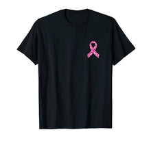 Load image into Gallery viewer, Camo pink ribbon pocket print breast cancer awareness T-Shirt