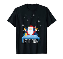 Load image into Gallery viewer, Funny Christmas - Let it Snow - Santa Doing 3 Lines of Coke T-Shirt-599045