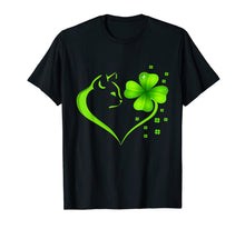 Load image into Gallery viewer, Cat Heart Leaf Irish St. Patrick Day Clover Heart Cat Lover T-Shirt-1034829