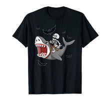 Load image into Gallery viewer, Skeleton Riding Shark Funny Halloween Boys Girls Kids T-Shirt