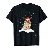 Load image into Gallery viewer, Pomeranian With Santa Hat Christmas Lights Reindeer Gift T-Shirt-2044121