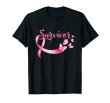 Load image into Gallery viewer, Breast Cancer Awareness Pink Butterflies Ribbon Survivor T-Shirt-776736