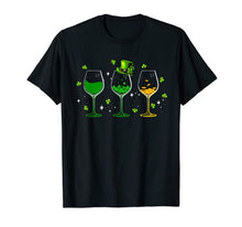 Load image into Gallery viewer, Three wine glasses shamrock Shirt St Patricks day Irish gift T-Shirt-365895