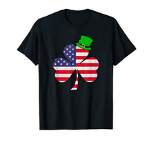 Load image into Gallery viewer, St Patricks Day Shirt | Irish American Flag Shamrock T-Shirt-397311