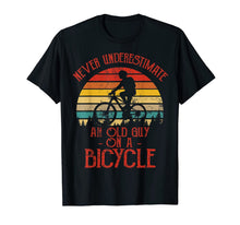 Load image into Gallery viewer, Mens Vintage Never Underestimate An Old Guy On A Bicycle Biker T-Shirt-1770816