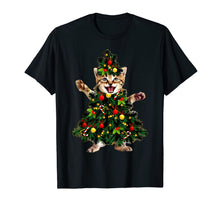 Load image into Gallery viewer, Santa Maine Coon Cat Christmas Tree Light Funny Xmas Cat T-Shirt
