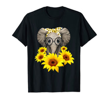 Load image into Gallery viewer, Elephant Sunflower Cute Elephant Love Sunflower T-Shirt-112569