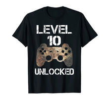 Load image into Gallery viewer, Level 10 Unlocked Boys 10th Birthday 10 Year Old Gamer Gift T-Shirt