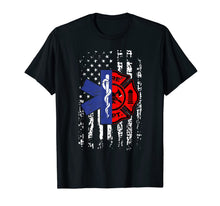 Load image into Gallery viewer, EMT Firefighter Shirt Firefighter EMT American Flag Gift T-Shirt