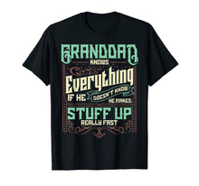 Load image into Gallery viewer, Mens Granddad Knows Everything Funny Granddad Christmas Gifts T-Shirt-1654539