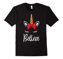 Load image into Gallery viewer, Unicorn Believe Christmas T-Shirt - I Want to Believe