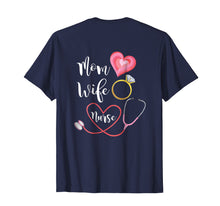 Load image into Gallery viewer, Mom Nurse Wife Diamond Ring Stethoscope Heart T Shirt