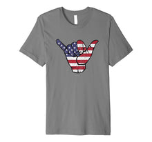 Load image into Gallery viewer, Shaka Hang Loose American Flag Premium T-Shirt