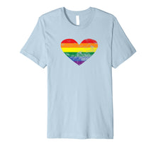 Load image into Gallery viewer, LGBT Pride Month Rainbow Heart Premium T Shirt