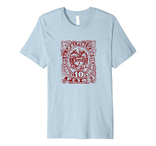 Load image into Gallery viewer, 10 Pesos Columbia Postage Stamp T shirt - Maroon Stencil Art