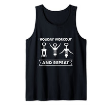 Load image into Gallery viewer, Holiday Workout And Repeat Christmas Wine Opening Exercise Tank Top