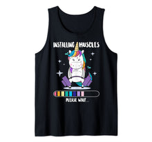 Load image into Gallery viewer, Installing Muscles Please Wait Shirt - Funny Unicorn Fitness Tank Top