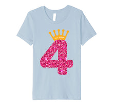 Load image into Gallery viewer, Happy Birthday Shirt, Girls 4th Party 4 Years Old Bday