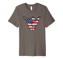 Load image into Gallery viewer, Shaka Hang Loose American Flag Premium T-Shirt