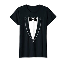 Load image into Gallery viewer, Black And White Tuxedo With Bow tie Funny Novelty T Shirt