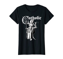 Load image into Gallery viewer, Blackcraft Cat Catholic Drunken cat dressed as Pope T-shirt