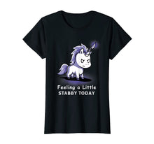 Load image into Gallery viewer, Feeling a Little Stabby Today Shirt Snarky Unicorn Halloween T-Shirt