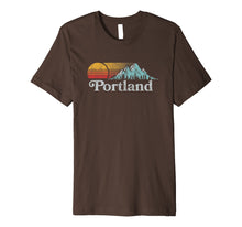 Load image into Gallery viewer, Portland, Oregon Vintage Mountain Sunset 80s Retro Tee
