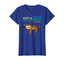 Load image into Gallery viewer, Funny Sloth Gift Shirt Just A Boy Who Loves Sloths Boys Tee