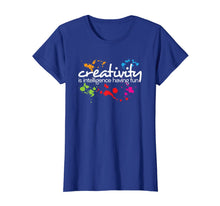 Load image into Gallery viewer, Creativity is intelligence having fun colorful art t-shirt