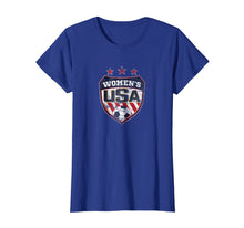 Load image into Gallery viewer, Distressed Soccer T-Shirt for Women with USA Shield