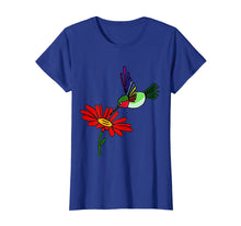 Load image into Gallery viewer, Smilenowtees Funny Hummingbird and Red Daisy Flower T-shirt
