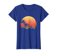 Load image into Gallery viewer, Summer Sunset Graphic Icon Surfer Ocean Palm Trees T-Shirt