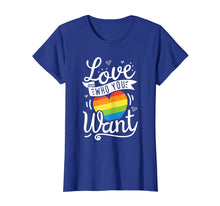 Load image into Gallery viewer, Love Who You Want Rainbow Heart T Shirt LGBT Gay Pride Month