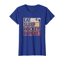 Load image into Gallery viewer, Eat Sleep Hockey Repeat T-shirt Funny Ice Hockey Retro Gift