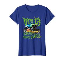 Load image into Gallery viewer, Kids 5 Years Old 5th Birthday Monster Truck Car Shirt Boys