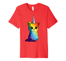 Load image into Gallery viewer, Caticorn Rainbow T Shirt Cat Unicorn Kittycorn Girls Women