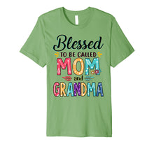 Load image into Gallery viewer, Blessed To Be Called Mom And Grandma Flower T-Shirt Premium T-Shirt