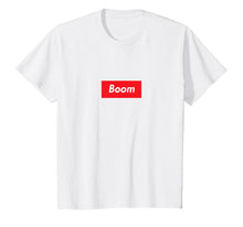 Load image into Gallery viewer, Boom T-Shirt - Red Box White Letters