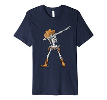 Load image into Gallery viewer, Dabbing Skeleton T Shirt Kids Cowboy Hat Halloween Funny Dab