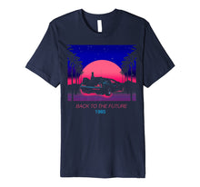 Load image into Gallery viewer, Back To The Future 1985 Neon Delorean Sunset Premium T-Shirt