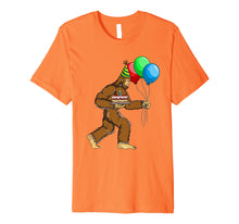 Load image into Gallery viewer, Bigfoot Birthday Cake Balloons Sasquatch T-Shirt