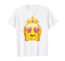 Load image into Gallery viewer, Emoticon Queen Emoji Funny Princess Crown Heart Eyes T-Shirt