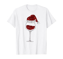 Load image into Gallery viewer, Wine Glasses Santa Hat Christmas Wine Lover T-Shirt