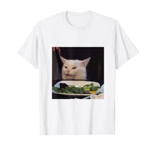 Load image into Gallery viewer, Dinner Table Cat Meme Funny Internet Yelling Confused Gift T-Shirt