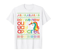 Load image into Gallery viewer, Gay Christmas Rainbow Unicorn Don We Now Our Gay Apparel T-Shirt