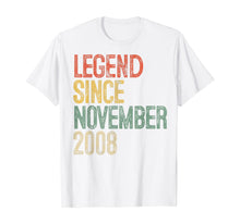 Load image into Gallery viewer, Legend Since November 2008 11th Birthday Gift 11 Year Old T-Shirt